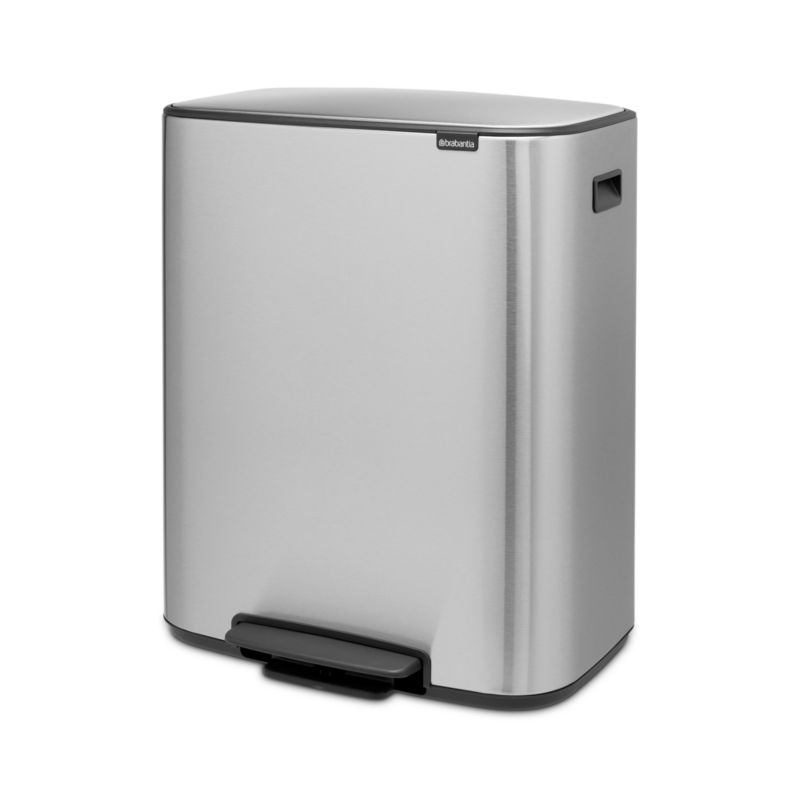 Brabantia Matte Steel Fingerprint Proof Bo Step On Dual Compartment Recycling Trash Can,  2 x 8 Gallon - image 6 of 10