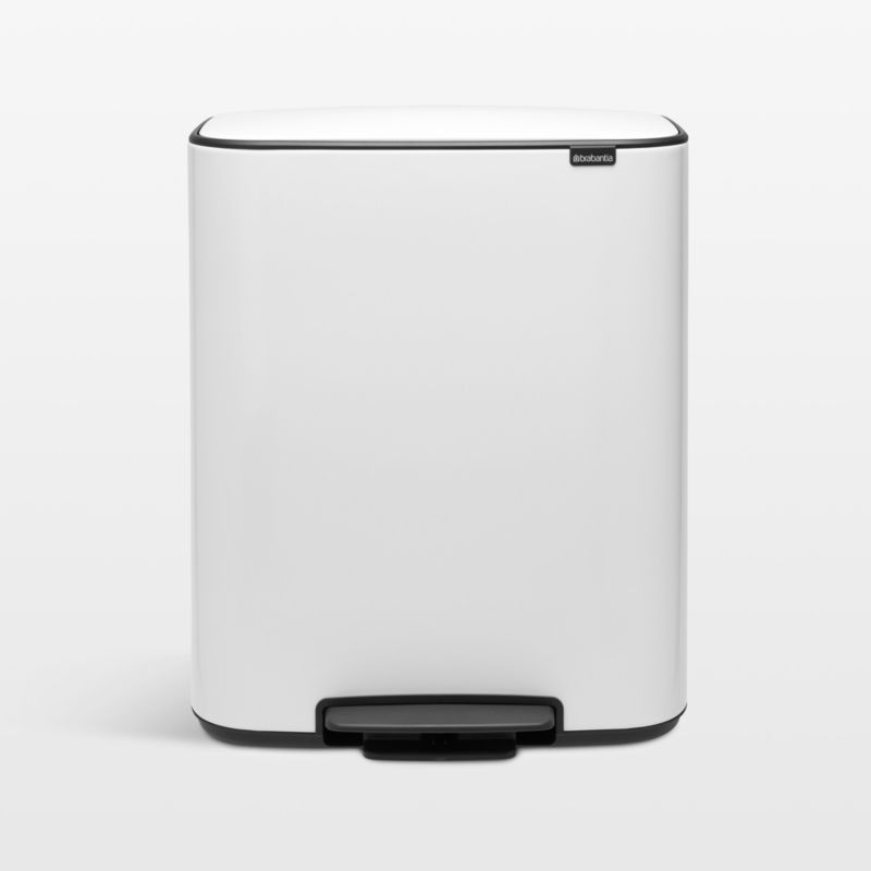 Brabantia White Bo Step On Dual Compartment Recycling Trash Can, 2 x 8 Gallon - image 0 of 11