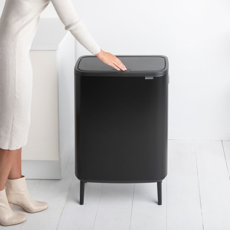 Brabantia Bo Hi Touch Top Trash Can, Matte Black, 16 Gallon - image 1 of 10