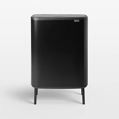 Brabantia Bo Hi Touch Top Trash Can, Matte Black, 16 Gallon