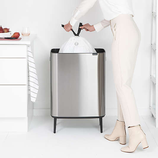 Brabantia Bo Hi Touch Top Trash Can, Matte Steel Fingerprint Proof, 16 Gallon