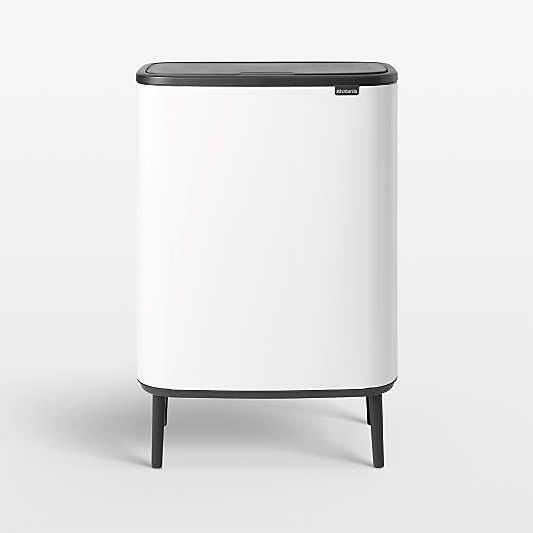 Brabantia Bo Hi Touch Top Trash Can, White, 16 Gallon