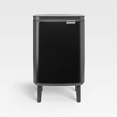 Brabantia Bo Hi Trash Can, Matte Black, 1.8 Gallon