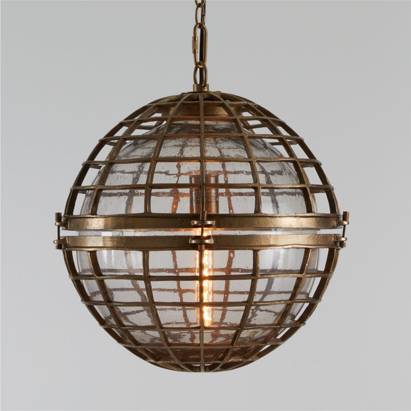 Boathouse Round Metal Cage Pendant Light by Leanne Ford | Crate & Barrel