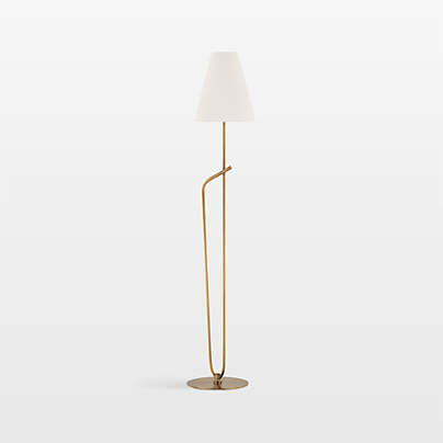 Bode Brass Floor Lamp with White Shade