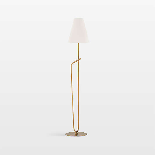 Bode Brass Floor Lamp with White Shade