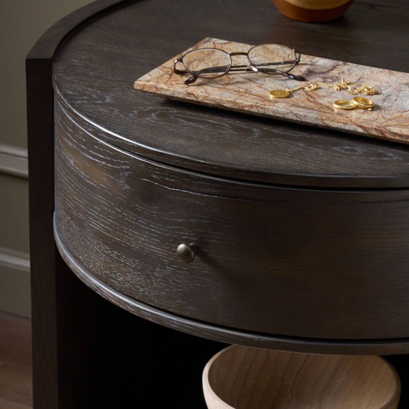 Bode 26" Smoked Black Oak Nightstand - image 2 of 9