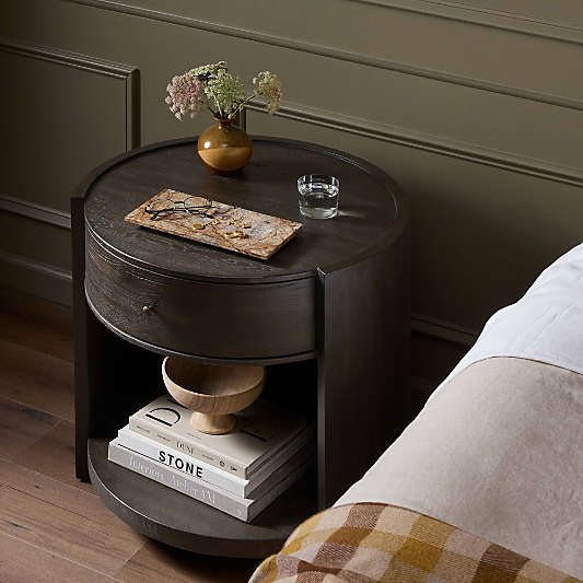 Bode 26" Smoked Black Oak Nightstand