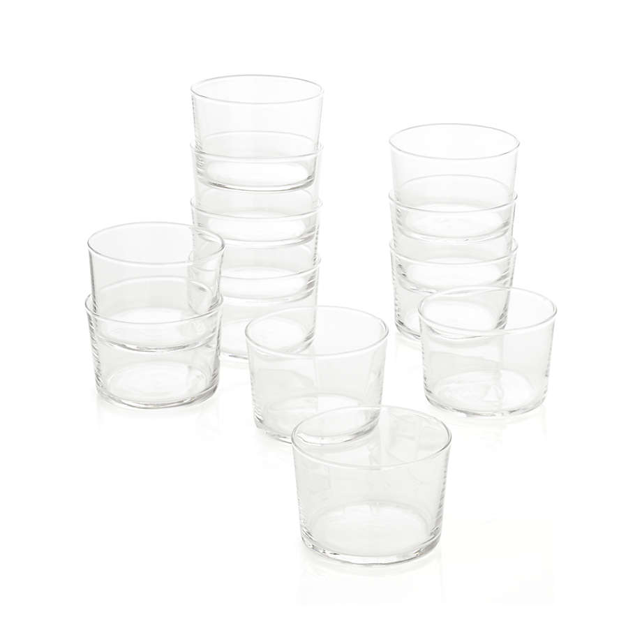 Viski Bodega Stackable Drinking Glasses Set-Modern Glassware for Wine and Cocktails-7oz Set of 6, Clear