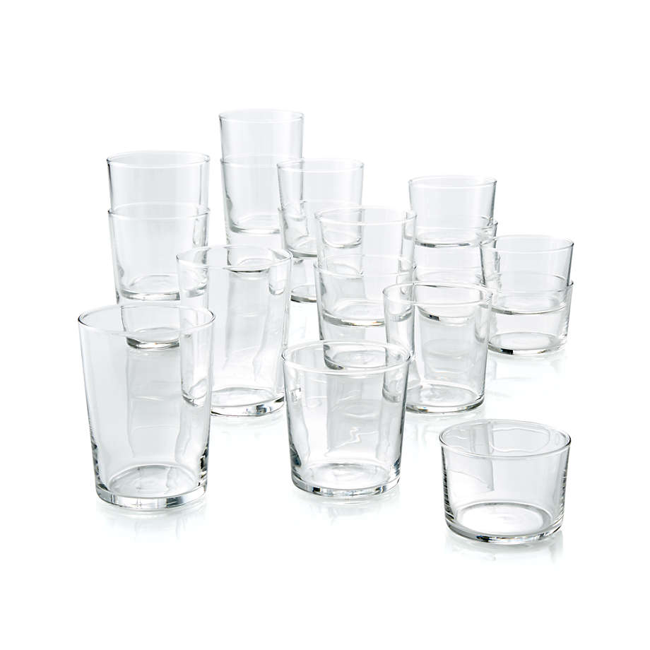 Bodega Mixed Glasses, Set of 18 + Reviews | Crate & Barrel