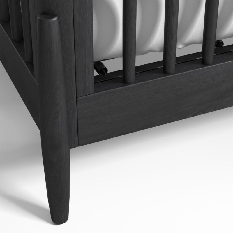 Bodie Ebonized Black Oak Wood Convertible Baby Crib - image 6 of 7