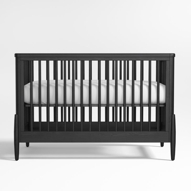 Bodie Ebonized Black Oak Wood Convertible Baby Crib - image 2 of 7