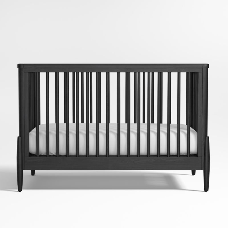 Bodie Ebonized Black Oak Wood Convertible Baby Crib - image 4 of 7