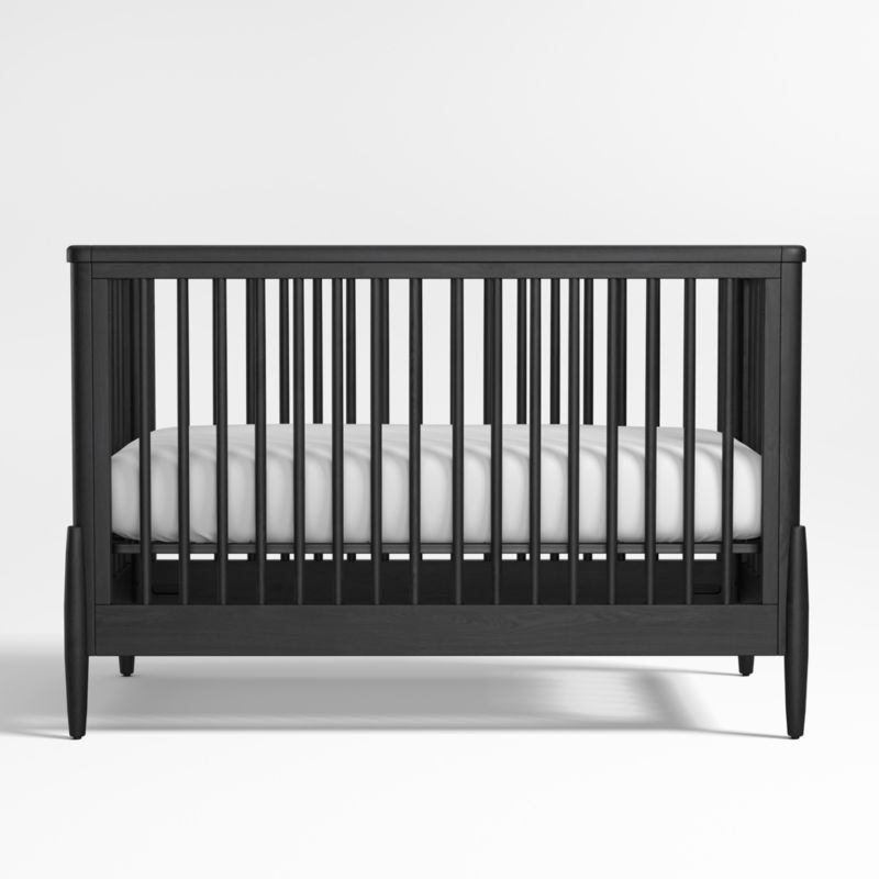 Bodie Ebonized Black Oak Wood Convertible Baby Crib - image 3 of 7