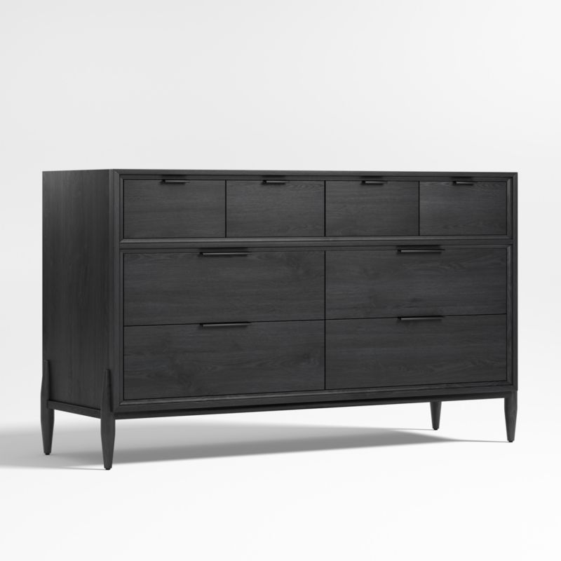 Bodie Ebonized Black Wood Wide 8-Drawer Kids Dresser - image 7 of 11