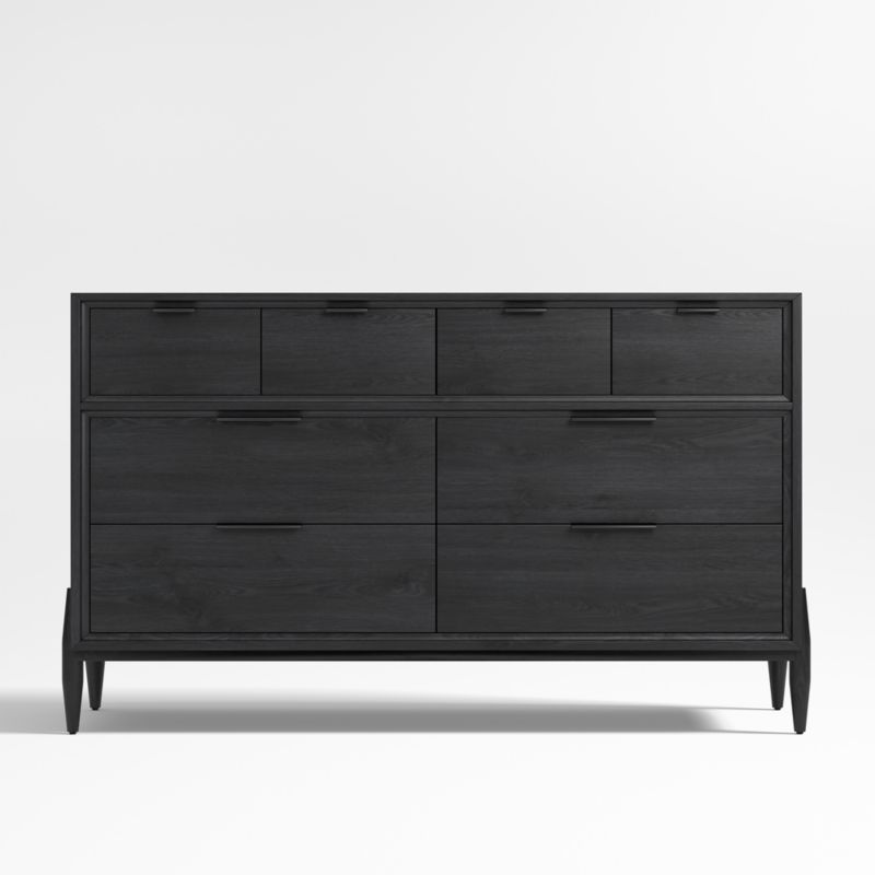 Bodie Ebonized Black Wood Wide 8-Drawer Kids Dresser - image 0 of 11