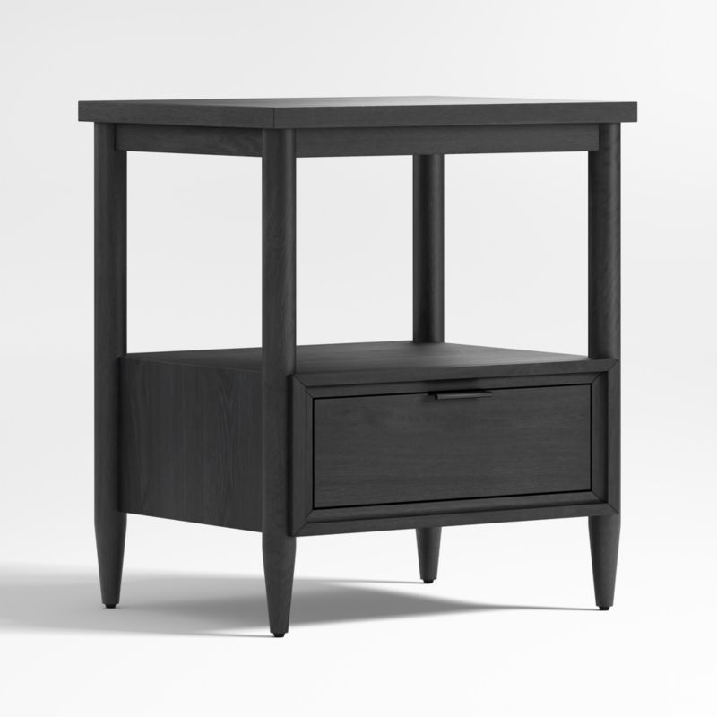 Bodie Ebonized Black Wood Kids Nightstand with Drawer - image 5 of 8