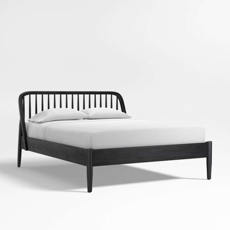 Bodie Spindle Ebonized Black Wood Kids Queen Bed - image 0 of 10