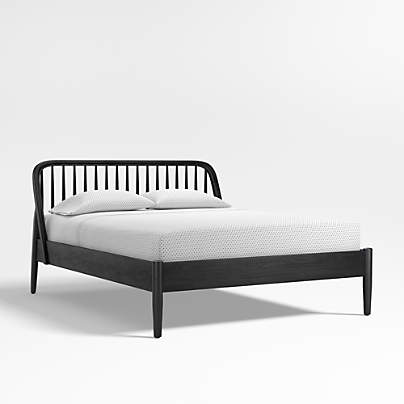 Bodie Spindle Ebonized Black Wood Kids Queen Bed