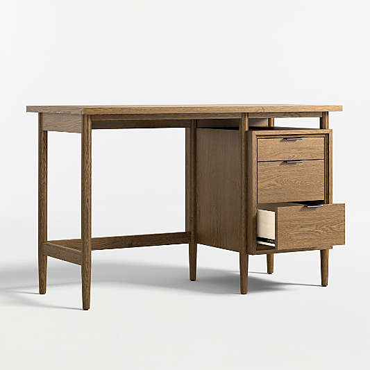 Bodie Flax Brown Wood 3-Drawer Kids Desk