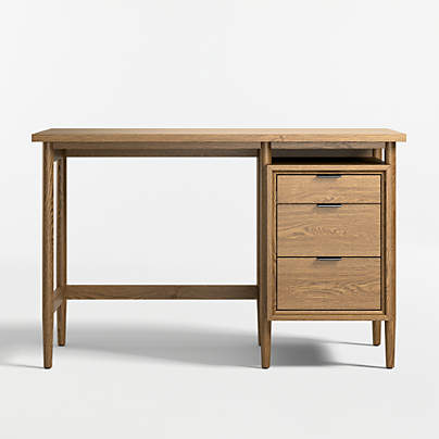 Bodie Flax Brown Wood 3-Drawer Kids Desk