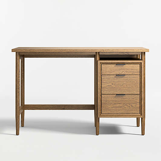 Bodie Flax Brown Wood 3-Drawer Kids Desk