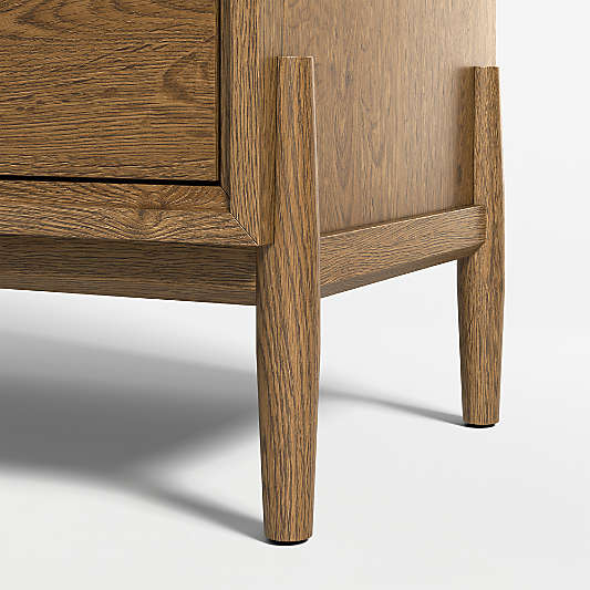 Bodie 36" Flax Brown Wood 3-Shelf Tall Kids Bookcase with Drawer