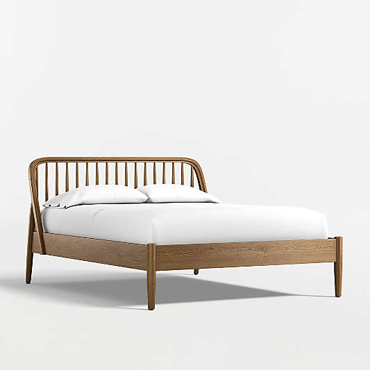 Bodie Spindle Flax Brown Wood Kids Queen Bed