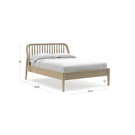 Bodie Spindle Natural Oak Wood Kids Full Bed