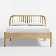 Waveland Ivory and Natural Stripe Upholstered Kids Full Bed