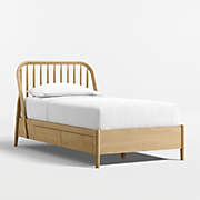 Mira Cerused Natural Oak Kids Twin Bed