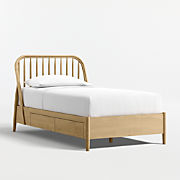 Classic Deep Navy Blue Wood 2-Drawer Kids Nightstand