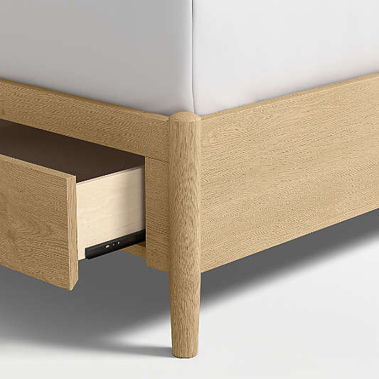 Bodie Natural Oak Wood Spindle Kids Storage Bed