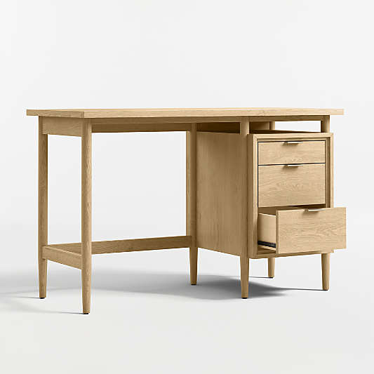 Bodie Natural Oak Wood 3-Drawer Kids Desk