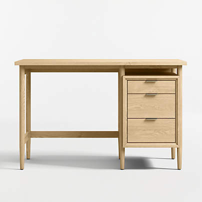 Bodie 47" Natural Oak Wood 3-Drawer Kids Desk