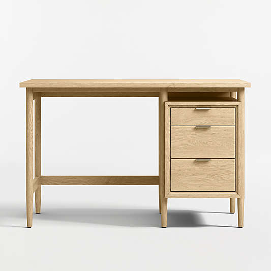 Bodie 47" Natural Oak Wood 3-Drawer Kids Desk