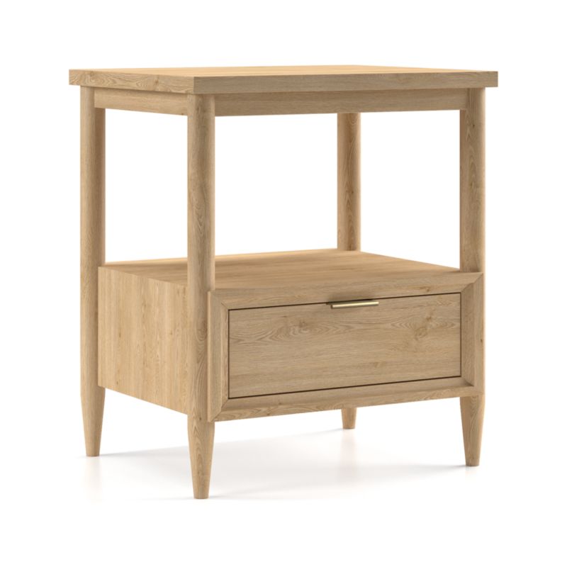 Set of 2 Bodie Natural Oak Wood Kids Nightstand with Drawer - image 12 of 13