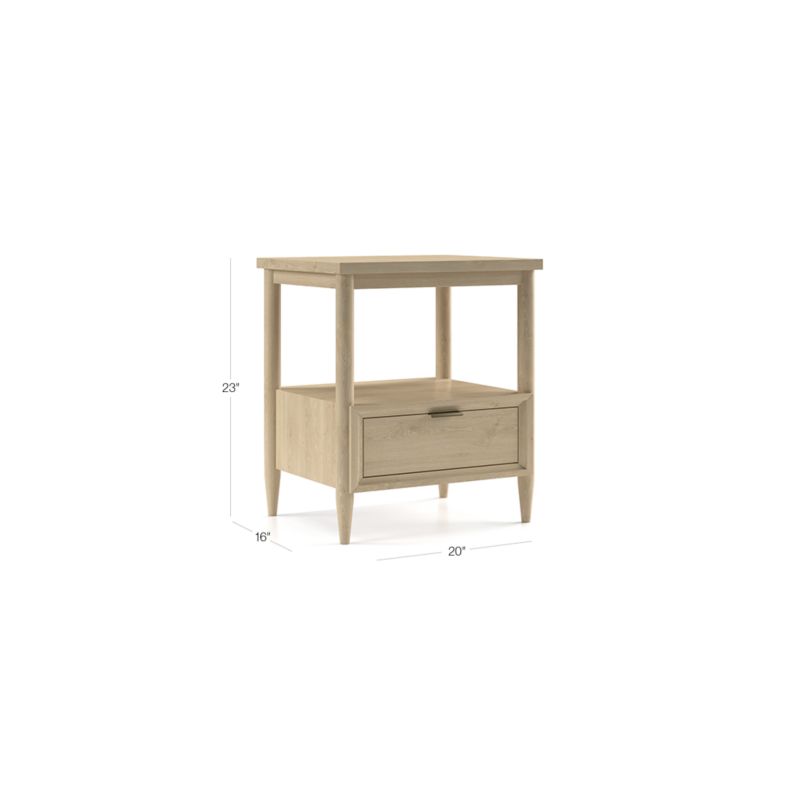 View Bodie Natural Oak Wood Kids Nightstand with Drawer - image 3 of 18