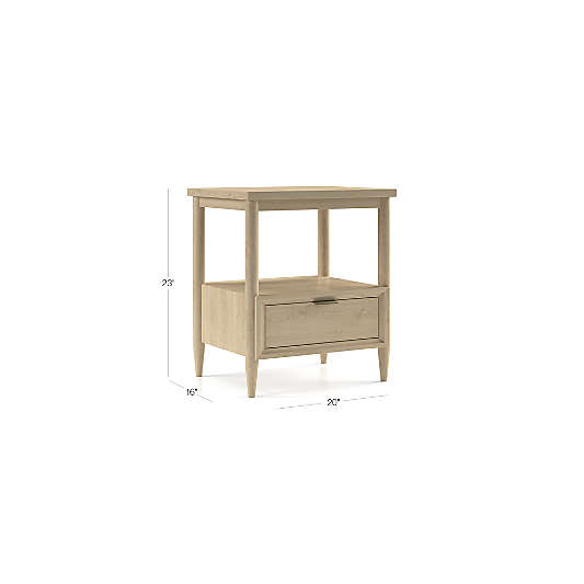 Bodie Natural Oak Wood Kids Nightstand with Drawer