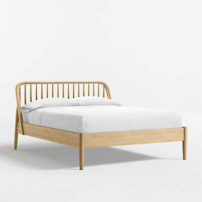 Bodie Spindle Natural Oak Wood Kids Queen Bed