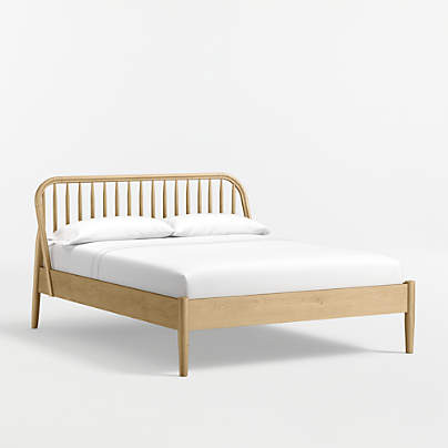 Bodie Spindle Natural Oak Wood Kids Queen Bed