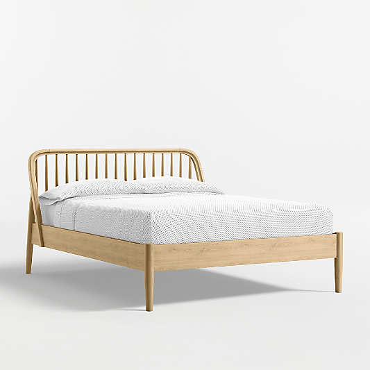 Bodie Spindle Natural Oak Wood Kids Queen Bed