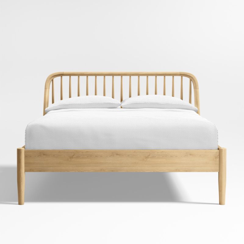 Bodie Spindle Natural Oak Wood Kids Queen Bed - image 0 of 14