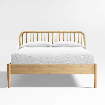 Bodie Spindle Natural Oak Wood Kids Queen Bed