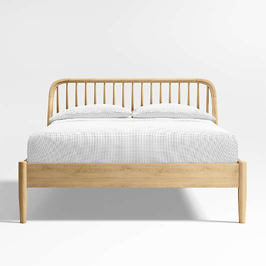 Bodie Spindle Natural Oak Wood Kids Queen Bed