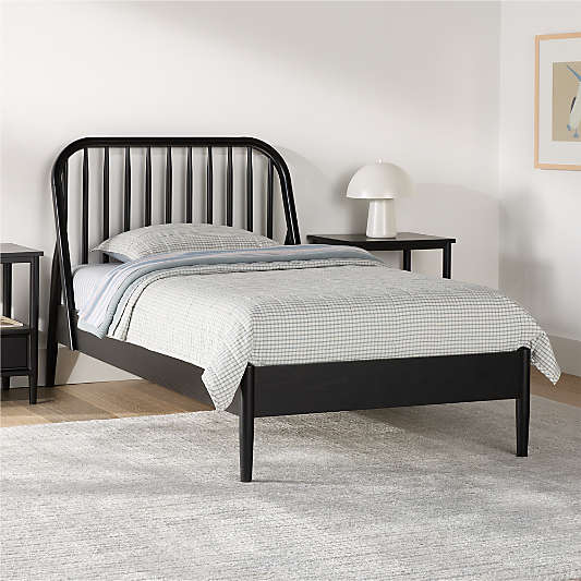 Bodie Spindle Ebonized Black Wood Kids Bed