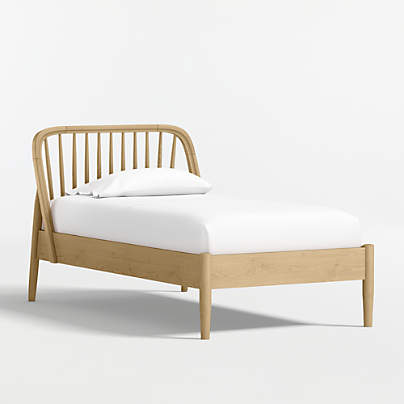 Bodie Spindle Natural Oak Wood Kids Twin Bed