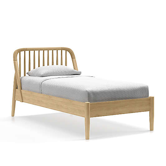 Bodie Spindle Natural Oak Wood Kids Bed