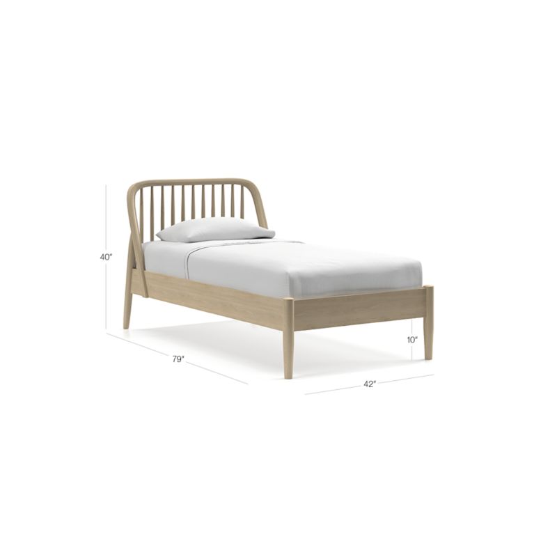 View Bodie Spindle Natural Oak Wood Kids Twin Bed - image 2 of 16