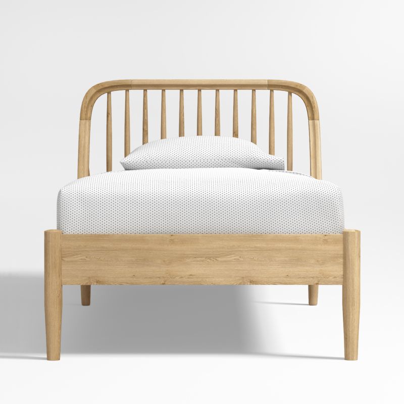 Bodie Ebonized Black Oak Wood Spindle Kids Twin Storage Bed